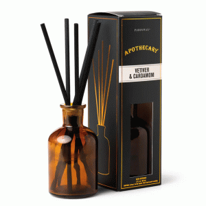 APFD0301EU Apothecary 88ml Amber Glass Diffuser - Vetiver and Cardamom